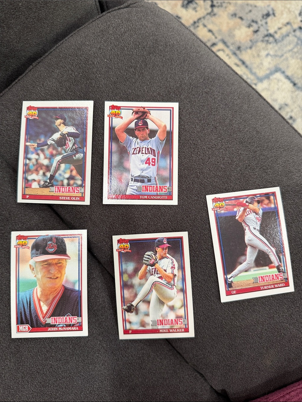 Cleveland Indians Baseball Card Set - White & Red Player Cards